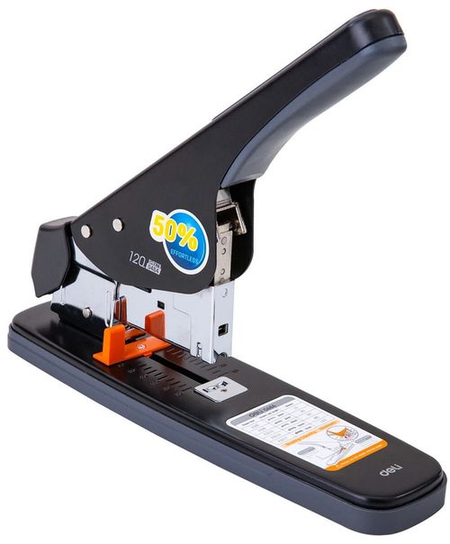 купить Степлер канцелярский Deli DLE0484 Capsator Pro, 120 foi, negru в Кишинёве 