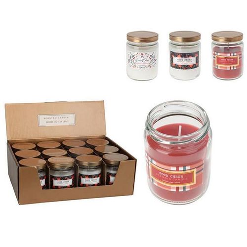 купить Декор Promstore 50971 Свеча ароматизированная в стекл банке 6x9cm, 3 запаха в Кишинёве 