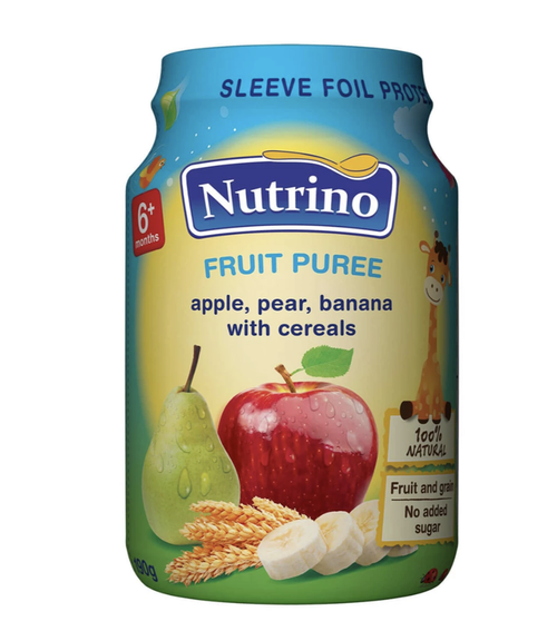 Пюре Nutrino из яблок, груш и бананов со злаками (6+ мес) 190 г 