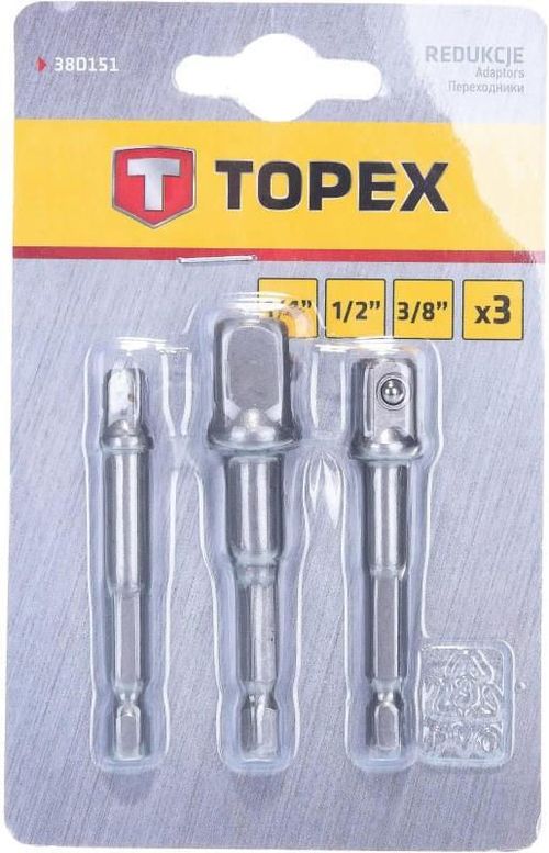 cumpără Set de tubulare, bite, duze Topex 38D151 Переходник для головок 1/4, 3/8, 1/2 набор 3 шт. în Chișinău 