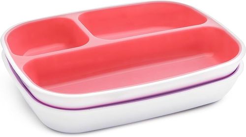 Набор из 2-х секционных тарелок Munchkin Pink 