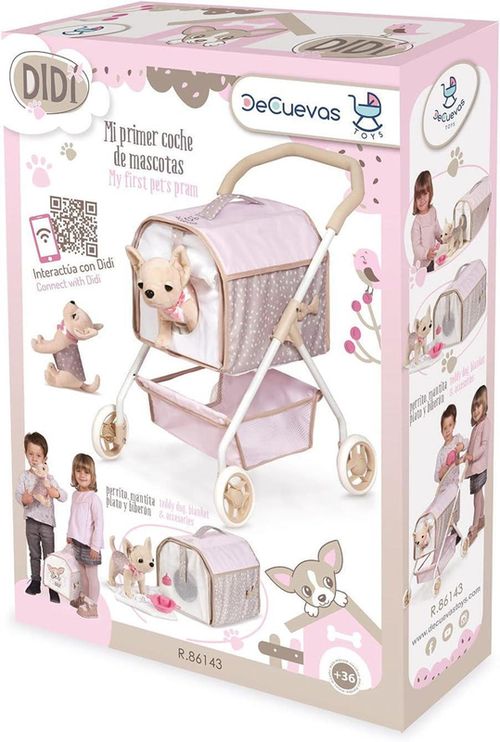 cumpără Păpușă DeCuevas 86143 Моя первая коляска для собаки и собака чихуахуа DIDI 2021 - 56 cm în Chișinău 