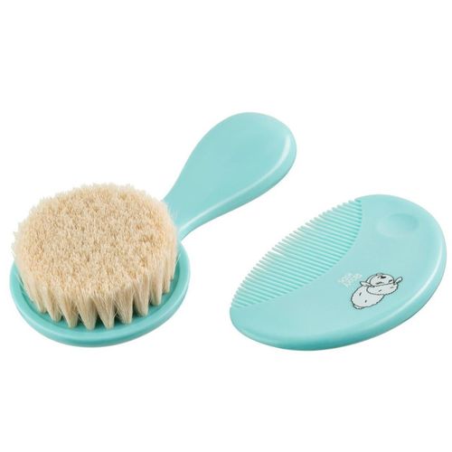 cumpără Set pentru îngrijirea bebeluşului Roxy Kids RBH-003 Расческа и щетка мягкая, ворс из овечьей шерсти, голубой în Chișinău 