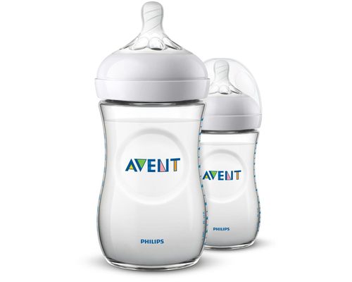 Набор бутылочек Philips AVENT Natural c силиконовой соской (1+ мес) 260 мл x 2 шт 