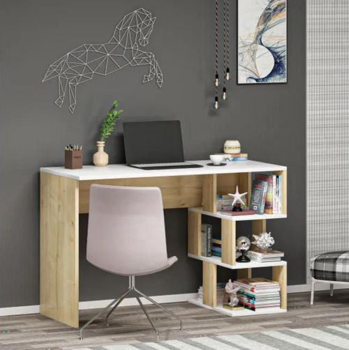 cumpără Masă de birou Trendy Dardanos Alb, Stejar Safir (GTR001095) în Chișinău 