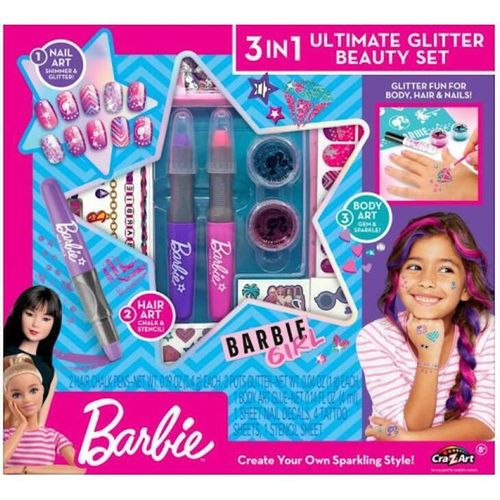 cumpără Set de creație miscellaneous 34072INT Набор для девочек Barbie 3 in 1 Ultimate Glitter Beauty Set Cra-Z-Art în Chișinău 
