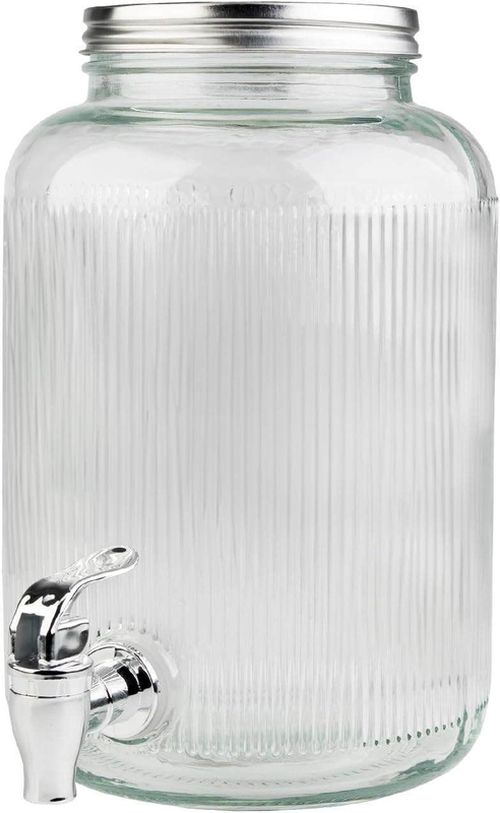 купить Контейнер для хранения пищи Excellent Houseware 38635 Borcan băuturi Dungi, 4.0L, D16x25cm, din sticla cu robinet в Кишинёве 