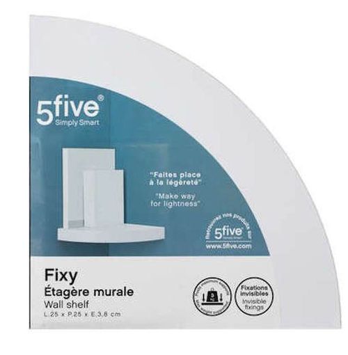 cumpără Raft decorativ 5five 55783 Raft de colt Fixy 25x25x3.8cm, alb în Chișinău 