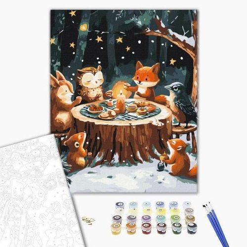 cumpără Tablou pe numere BrushMe BS54211FC 40x50cm (fără cutie) Ora ceaiului de iarnă în Chișinău 