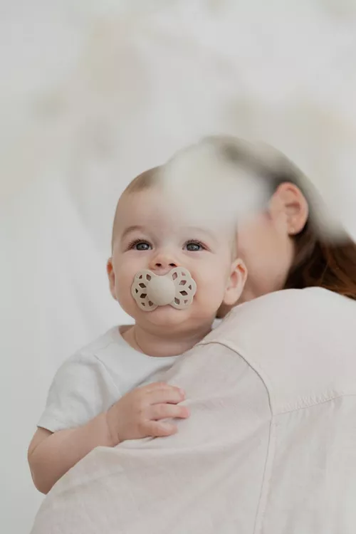 cumpără Suzetă BIBS 165109 Set 2 suzete anatomice din silicon Infinity Vanilla/Peach (0-6 luni) în Chișinău 