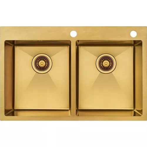 cumpără Chiuvetă bucătărie Fabiano 78x50 /20 Gold+baterie+dozator în Chișinău 