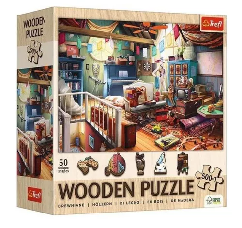 cumpără Puzzle Trefl 20220 Wooden puzzle 500+1. Comori în pod în Chișinău 