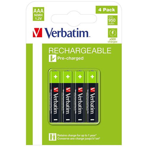 купить Verbatim AAA Rechargeable Battery 950mAh 4 Pack 49514 в Кишинёве 