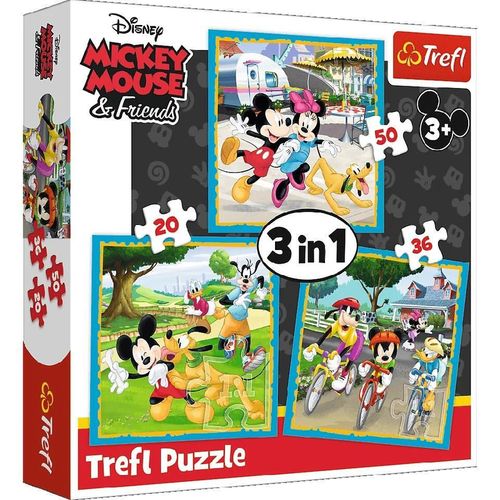 купить Головоломка Trefl 34846 Puzzles 3in1 Mickey Mouse в Кишинёве 