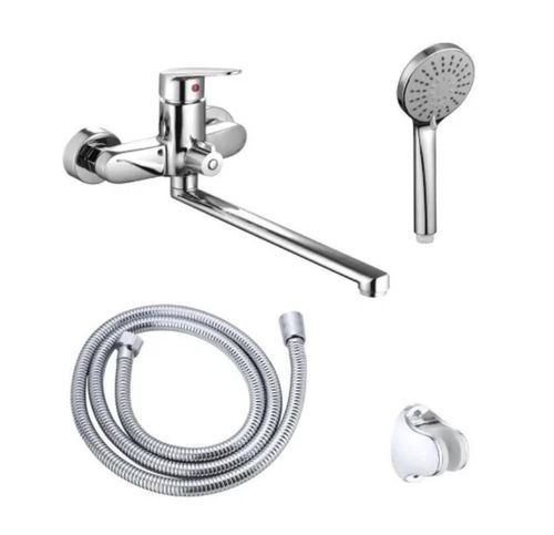 cumpără Baterie pentru cadă Hydro S Set baterie cadă, pipă lungă, cu pară și furtun, Aquafix 501, crom (0400374) în Chișinău 