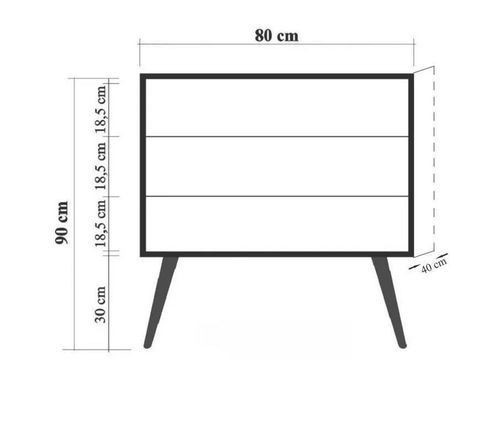 купить Комод Trendy Trio-727, Stejar Sonoma, 80x90x40cm (GTR005839) в Кишинёве 