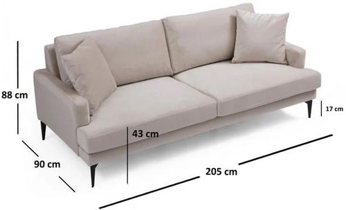 cumpără Canapea Trendy Papira Bej, 90x88x205cm (3 locuri) în Chișinău 