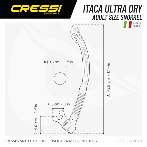 cumpără Accesoriu pentru înot Cressi-Sub Tub inot ITACA ULTRA DRY SNORKEL black/black (ES290150) în Chișinău 