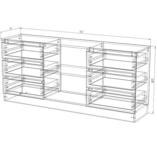 cumpără Comodă Smartex (16165) Т3 180cm Alb în Chișinău 