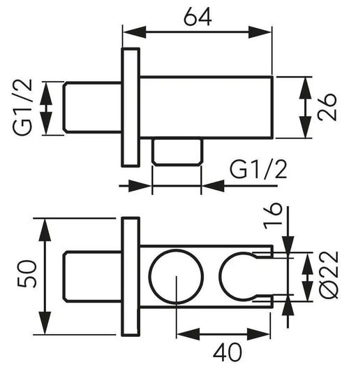 купить Держатель душевой Ferro PKN15BL Black matt в Кишинёве 
