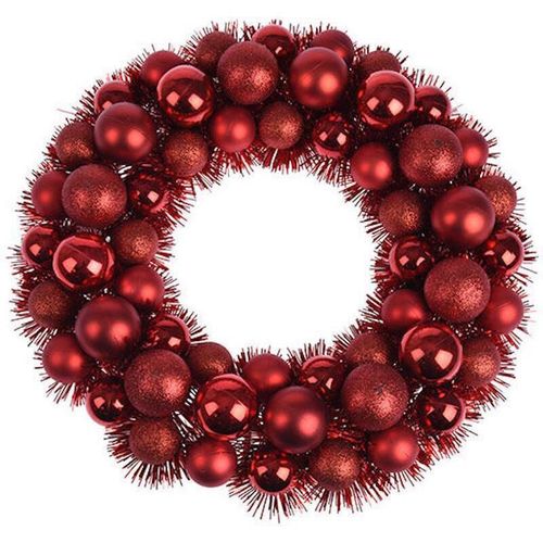 купить Новогодний декор Promstore 49332 Венок рождественский из шаров D39cm, красный в Кишинёве 