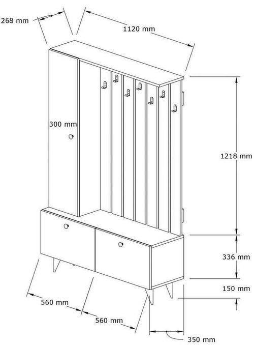 cumpără Mobilă pentru antreu Trendy Lala, Nuc, 112x170x35cm (GTR005929) în Chișinău 