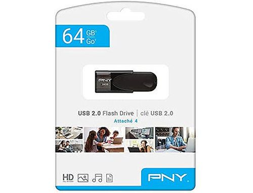 купить 64GB USB Flash Drive PNY Attache 4, Black, USB 2.0, FD64GATT4-EF (memorie portabila Flash USB/внешний накопитель флеш память USB) в Кишинёве 