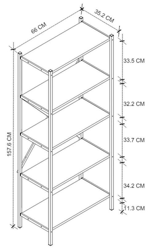 cumpără Etajeră Nex Home Bucatarie, 5 nivele, 66x35x128 cm, Stejar (13-05-02) în Chișinău 
