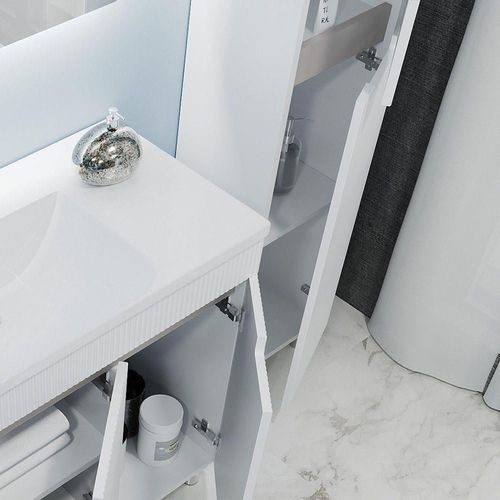 cumpără Dulap penal Bayro Positano 350x1900 универсальный, белый мат în Chișinău 