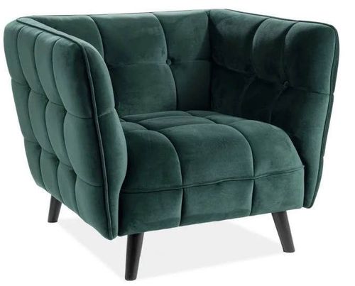 купить Кресло Signal Castello 1 Velvet (Green/Wenge) в Кишинёве 
