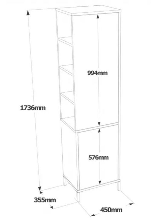 купить Шкаф-пенал Trendy VI1-W 45x173x35cm, multifunctionala (GTR006715) в Кишинёве 