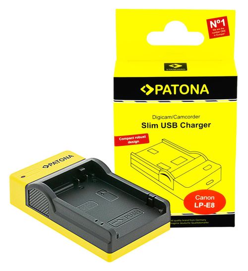 купить Зарядное устройство для фото-видео Patona 151574, Slim USB charger with USB-C input for Canon LP-E8 в Кишинёве 
