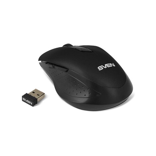 cumpără Mouse SVEN RX-425W Wireless Black, Optical Mouse, 2.4GHz, Nano Receiver, 800/1200/1600 dpi, DPI resolution switch, Two additional navigation buttons (Forward and Back), USB, Black SV-014483 (mouse/мышь) în Chișinău 