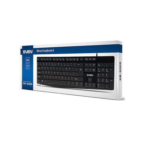 купить Клавиатура SVEN KB-S305, Keyboard, Waterproof design, Traditional layout, Comfortable, USB, Black (tastatura/клавиатура) в Кишинёве 