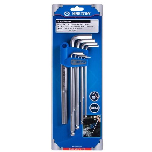 cumpără Set de unelte de mână King Tony 20109MRU шестигранники с шаром экстра длинные 1,5-10мм, 11 пр. în Chișinău 