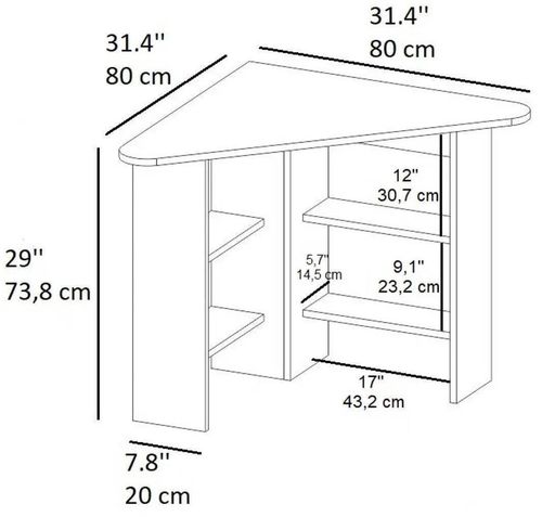 cumpără Masă de birou Trendy Corner, Nuc, 80x74x80cm în Chișinău 