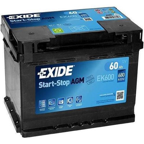 купить Автомобильный аккумулятор Exide Start-Stop AGM 12V 60Ah 680EN 242x175x190 -/+ (EK600) в Кишинёве 