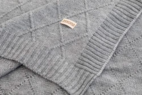 купить Домашний текстиль Askona Плед вязанный (квадрат) 130x170,дымчато-серый в Кишинёве 