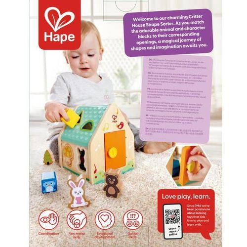 купить Головоломка Hape E0515 Sorter Căsuța cu animale в Кишинёве 