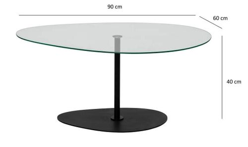 cumpără Măsuţă cafea Trendy Porto, Transparent, Negru în Chișinău 