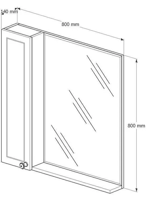 купить Зеркало для ванной miscellaneous TULUZA 80 Bej Dr. cu dulap baie в Кишинёве 