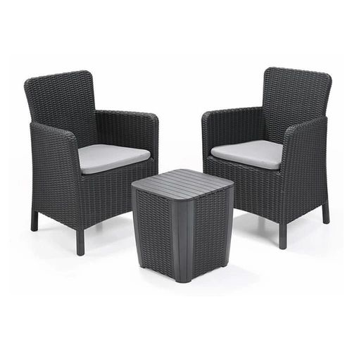 купить Садовая мебель Keter 57727 Set mobilier Trenton 3unitati: masa + 2 fotoli, grafit-gri rece в Кишинёве 