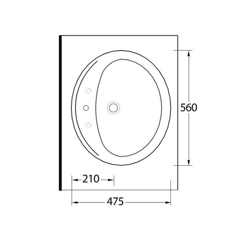 купить Раковина Ege Vitrifye Pinara 56x47.5 1th (90561) в Кишинёве 