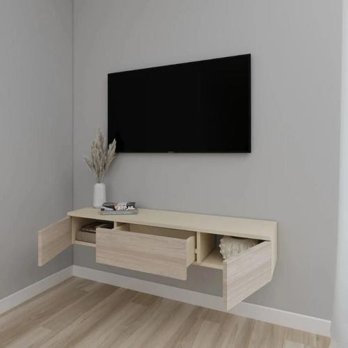 купить Тумба напольная для TV Smartex (16572) Т10 120 TV-Навесная Ivory+Stejar Deschis в Кишинёве 