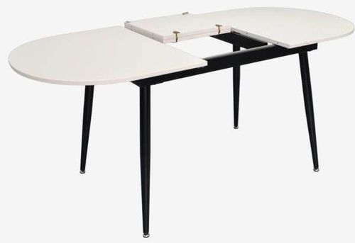 купить Стол Evelin di Costacurta DT-533R B, 135(175)x80x76см, Каркас/Опоры: Металл Черный (раздвижной), белый мат в Кишинёве 