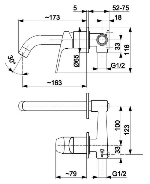 cumpără Baterie lavoar kfa armatura Otava Black встраиваемый в стену în Chișinău 