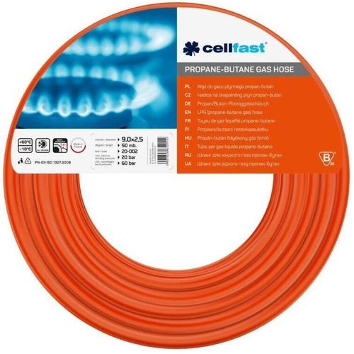 купить Шланг Cellfast 50002 Шланг для сжиженного газа, D9x2,5 (оранжевый), 20-002, длина 50 м в Кишинёве 