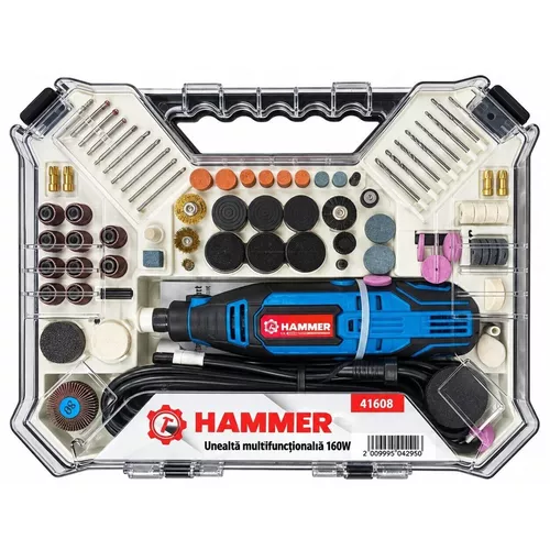 купить Фрезер Hammer 41608 mini multifunctionala, 160W, 10000–35000rpm, 229pcs/set в Кишинёве 