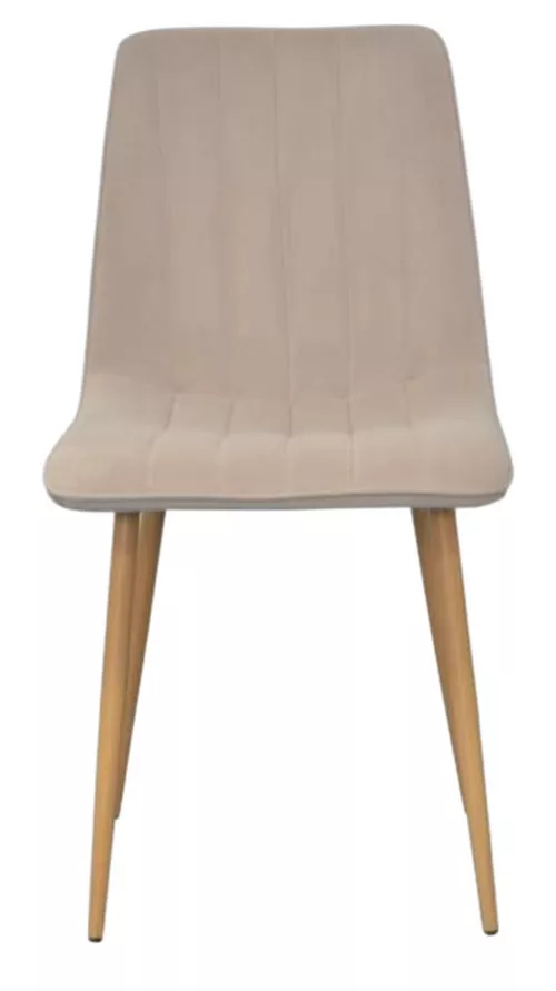купить Стул Evelin di Costacurta XR-154WO, Металл (текстура дерево)/Ткань, Light beige-8 (velur) в Кишинёве 