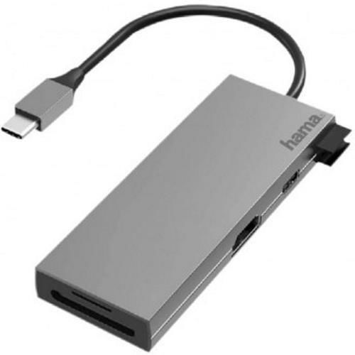 cumpără Adaptor IT Hama 200110 USB-C Multiport, 6 Ports, 2 x USB-A, USB-C, HDMI, SD, microSD în Chișinău 